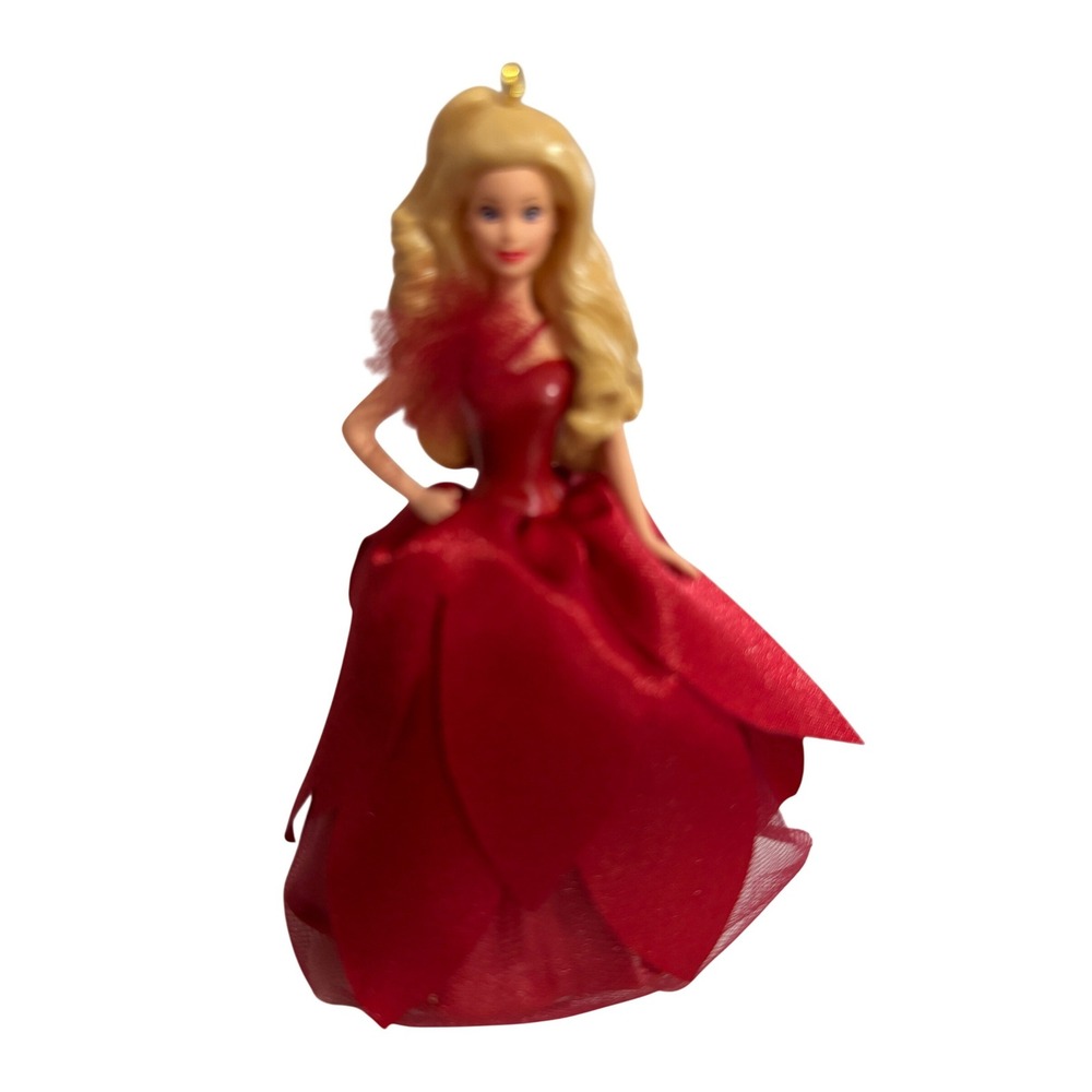Hallmark Keepsake 2022 Holiday Barbie Christmas Ornament Red Gown Blonde Doll